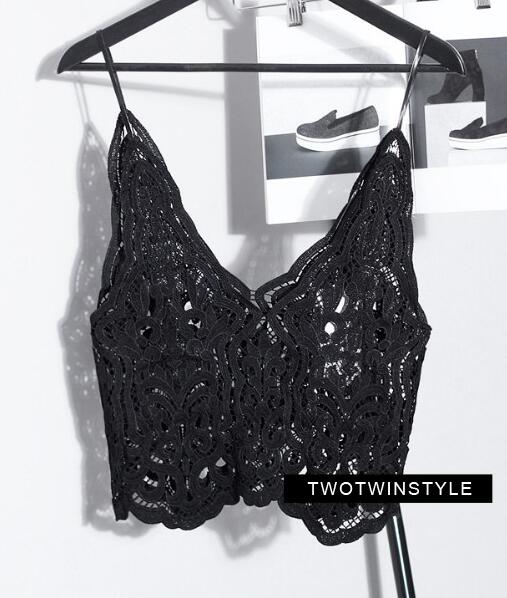 Sexy Sleeveless Camisole Lace Tank Top Female Vest Summer Crop Tops for Women Fitness Casual Clothes Korean Black