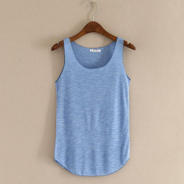 Tank Top sleeveless Round Neck Loose Singlets Vest Crop Top Summer Women Solid Tops Women's Clothing Camisole 18JUN13