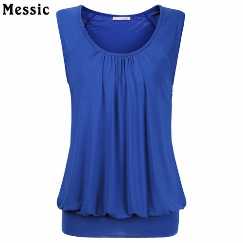 Sleeveless Pleated Tunic Top Tank Women Summer 2022 Casual Camisole Elegant Solid Tees Round Neck Female Vest