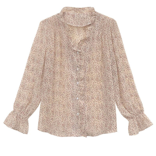 Vy1214 2023 spring summer autumn women casual chiffon shirt woman female OL collar blouse blouse women 2023