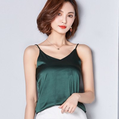 Women Camis Silk Halter Top Women Camisole 2022 Summer Style Sexy Sleeveless Vest Slim White Crop Top Roupas Femininas XXL