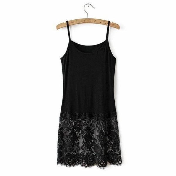 Women Lady Sexy Long Camis Casual Solid Black White Cotton Undershirt Camisole Top Summer New Underdress Fashion Tops 904-730
