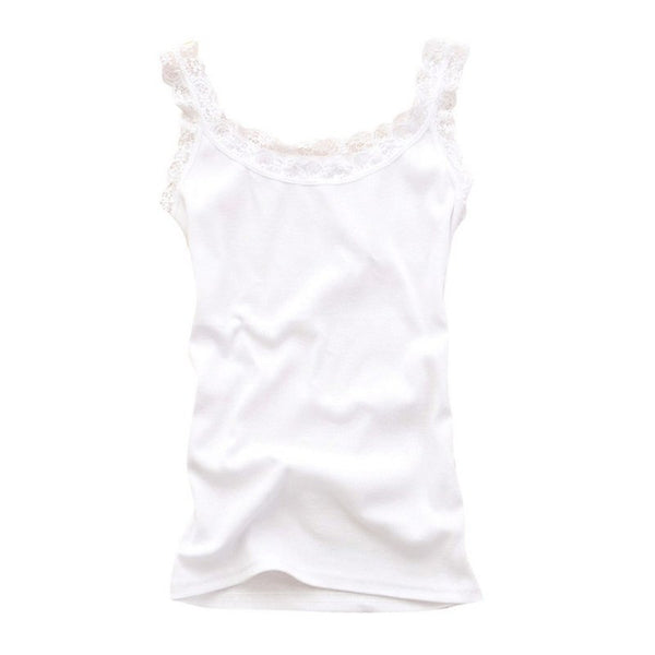 Women Sexy Lace Tank Tops Vest T-shirt Sleeveless Temperament Fashion O-Neck Camisole Top Female Floral Solid Color Homewear