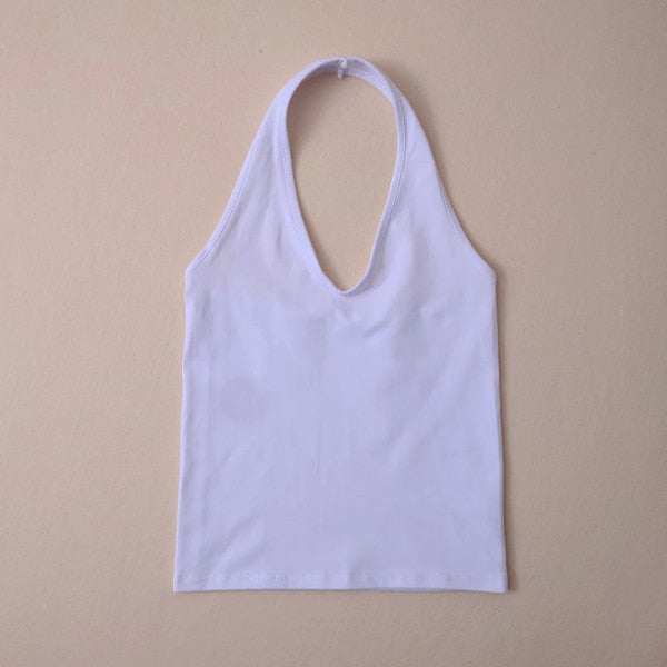 Women V-neck Halter Cami Tops Girl's Sexy Deep V neck Halter Tank Tops Brand Design Casual Camisole