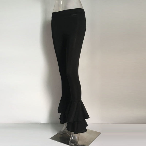 Women polka dot flared high-waisted trousers 2022 Sexy ladies ruffle pants Sexy bell botto flare pants streetwe high quality