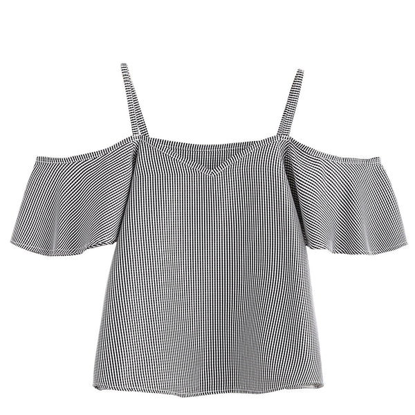 Women's Tank Tops Summer Casual off the Shoulder Female Pinstripe V-Neck Nylon Tops in Black and Pink top dentelle femme