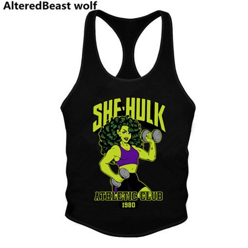 Women workout tank Tops SHE HULK print Fitness top Female women Sleeveless shirt Vest cotton women Bodybuilding tank Stringer