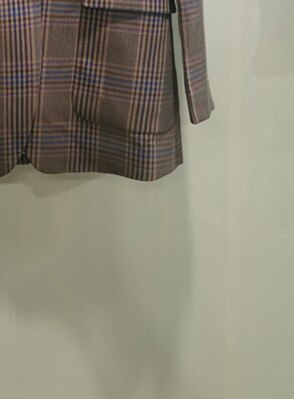 Wool Blend Plaid Blazer or Skirt Women Single Button Pockets Suit Coat A-line Pleated Mini Skirts OL Sets 2022 New