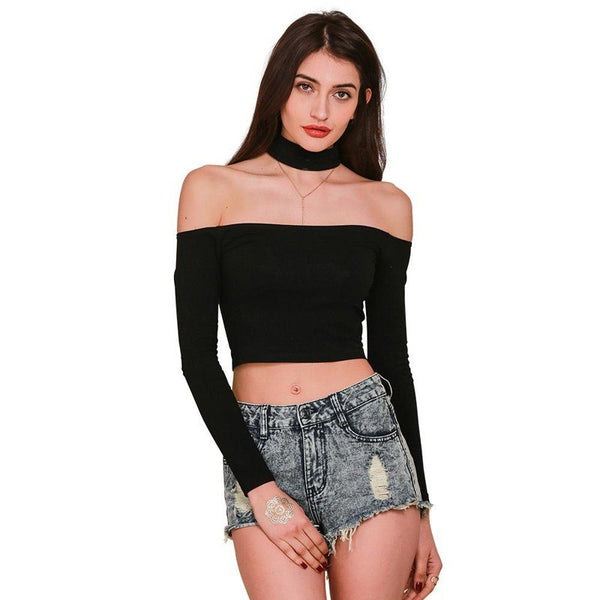 XS Top Pink Crop top Choker Top 2022 Bustier Cropped Off Shoulder Feminino Tunic Slash Neck Slim Tank Top Women T shirts