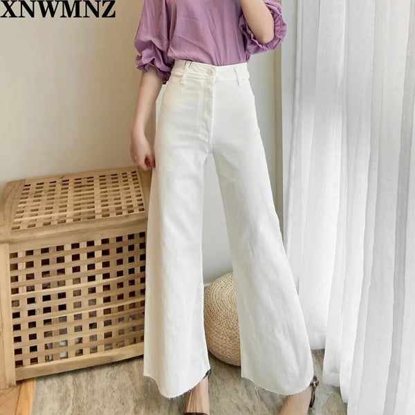 Za premium marine straight jeans High-waist jeans with back patch pockets. Frayed hems Metal zip fly and top button fastening