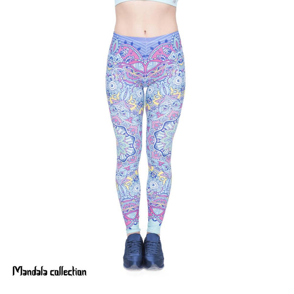 Fashion Women Legging Mandala Fantasy Printing High Waist Bottoms Slim Leggings Fitness Woman Pants