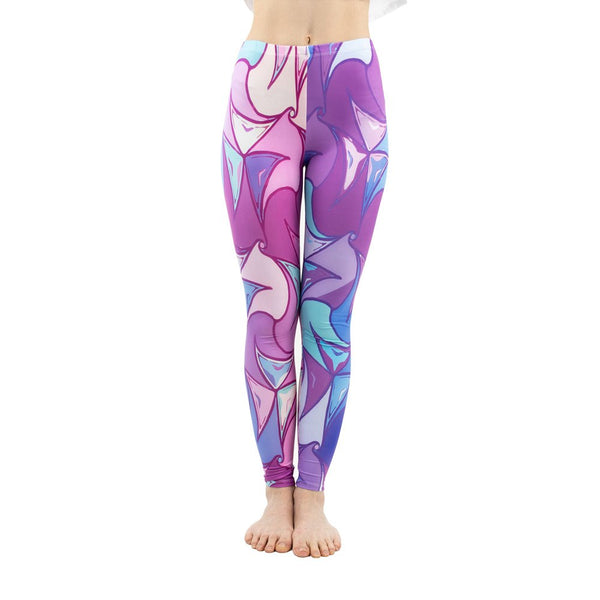 New Arrivals High Quality Purple Printing Personali Sexy Fitness Leggings Workout Bottoms Stretch Slim Fashion Pants