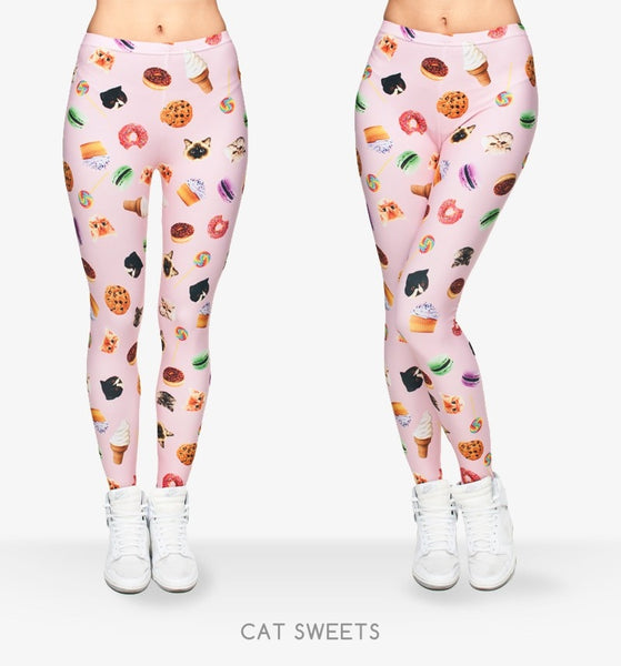 New Fashion Brand Legging Cat Sweets 3D Full Printing Punk Women's legins Stretchy Trousers Casual Pants Leggings