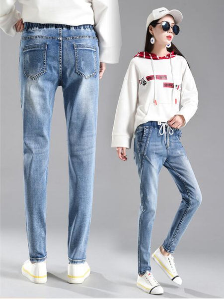 elastic boyfriend for women jeans woman 2022 new fashion plus size jeans with high waist stretch befree wanita denim pants femme