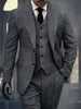 100% Wool 3 Piece Suit For Men   Custom Suit Men Tweed Suit Vintage Wool Men Tweed Jacket Gray Woollen Herringbone