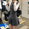 Japanese School Uniform White Three Lines College High School Girls Student Uniforms Sailor Suit White Tops Pleated Skirt