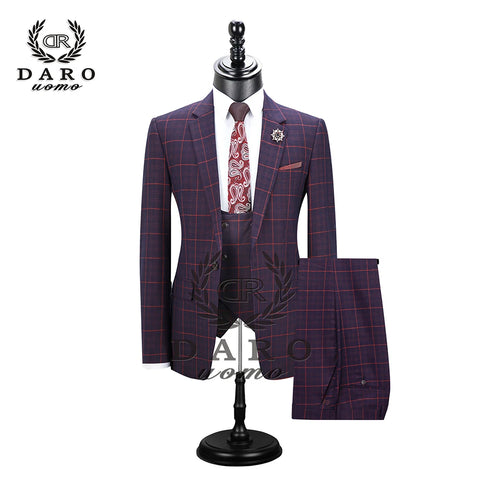 DR  DARO UOMO Mens Suit Slim Fit Casual Blazer one button  for Wedding Party DRV8038