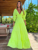 2023 New Women's Sexy Vacation Dress Solid Long Dress Cut Out Exposed Waist High Slit Suspender Long Skirt