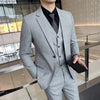 High-end Men (suit + Vest + Trousers) Three-piece  and Handsome Korean Version Slim-fit Business Casual Suit Wedding