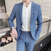 High-end business suit (suit + vest + trousers)  Korean version slim party wedding groom dress three-piece set M-4XL