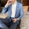 High-end business suit (suit + vest + trousers)  Korean version slim party wedding groom dress three-piece set M-4XL