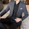 High-end business suit (suit + vest + trousers)  Korean version slim party wedding groom dress three-piece set M-4XL