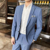 High-end business suit (suit + vest + trousers)  Korean version slim party wedding groom dress three-piece set M-4XL