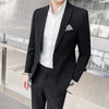 High-end business suit (suit + vest + trousers)  Korean version slim party wedding groom dress three-piece set M-4XL