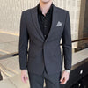 High-end business suit (suit + vest + trousers)  Korean version slim party wedding groom dress three-piece set M-4XL