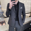 High-end business suit (suit + vest + trousers)  Korean version slim party wedding groom dress three-piece set M-4XL