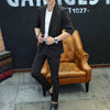 Men's Half Sleeve Casual Suit Summer Thin Korean Style Striped Suit Two-Piece Suit
