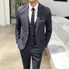 British Twill Casual Suit Three-piece    Men's Business Suit Wedding Groom Classic High-quality Suit