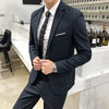 British Twill Casual Suit Three-piece    Men's Business Suit Wedding Groom Classic High-quality Suit