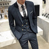British Twill Casual Suit Three-piece    Men's Business Suit Wedding Groom Classic High-quality Suit