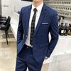 British Twill Casual Suit Three-piece    Men's Business Suit Wedding Groom Classic High-quality Suit