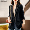 Green Women's Blazer Formal Blazer Coat Female Long Sleeve Single Button Straight Jacket Office Ladies Work Wear