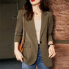 Green Women's Blazer Formal Blazer Coat Female Long Sleeve Single Button Straight Jacket Office Ladies Work Wear
