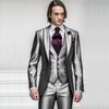 Style One Button Shiny Business Men Suit Men's Wedding Prom Suits Bridegroom 3 Pieces(Jacket+Pant+Vest+Tie)
