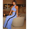 Summer Women Sexy Set BLUE Clothing 2 Two-Piece Set Short Tops & Skirt Bandage set Bodycon Celebrity Club Party set