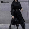 Summer Casual Retro Turn Down Collar Single Breasted Shirt Irreegular Long Length High WaistA-Line Women Dress Sets