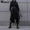 Summer Casual Retro Turn Down Collar Single Breasted Shirt Irreegular Long Length High WaistA-Line Women Dress Sets