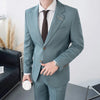 High-end boutique  handsome (suit + trousers)  men's business British dress loose comfortable trend two-piece