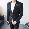 High-end boutique  handsome (suit + trousers)  men's business British dress loose comfortable trend two-piece