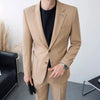 High-end boutique  handsome (suit + trousers)  men's business British dress loose comfortable trend two-piece