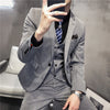 solid color (suit + vest + trousers)  slim-fitting business casual suit bridegroom dress three-piece set