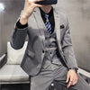 solid color (suit + vest + trousers)  slim-fitting business casual suit bridegroom dress three-piece set
