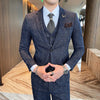 High-quality wedding suit (Blazer+ Vest + trousers) Handsome three-piece slim suit dress professional Business casual Blazer