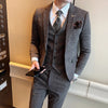 High-quality wedding suit (Blazer+ Vest + trousers) Handsome three-piece slim suit dress professional Business casual Blazer