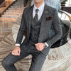 High-quality wedding suit (Blazer+ Vest + trousers) Handsome three-piece slim suit dress professional Business casual Blazer
