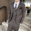 High-quality wedding suit (Blazer+ Vest + trousers) Handsome three-piece slim suit dress professional Business casual Blazer